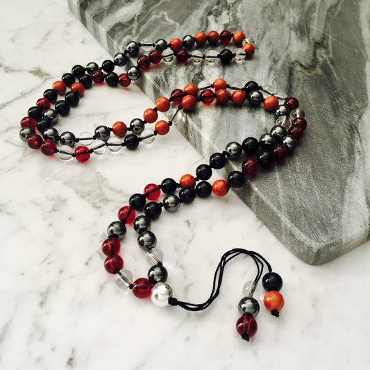 Find Your Stability, Security, and Strength with this Centre & Ground Gemstone Mala Necklace